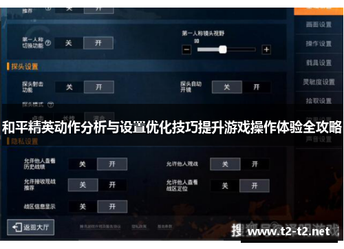 和平精英动作分析与设置优化技巧提升游戏操作体验全攻略